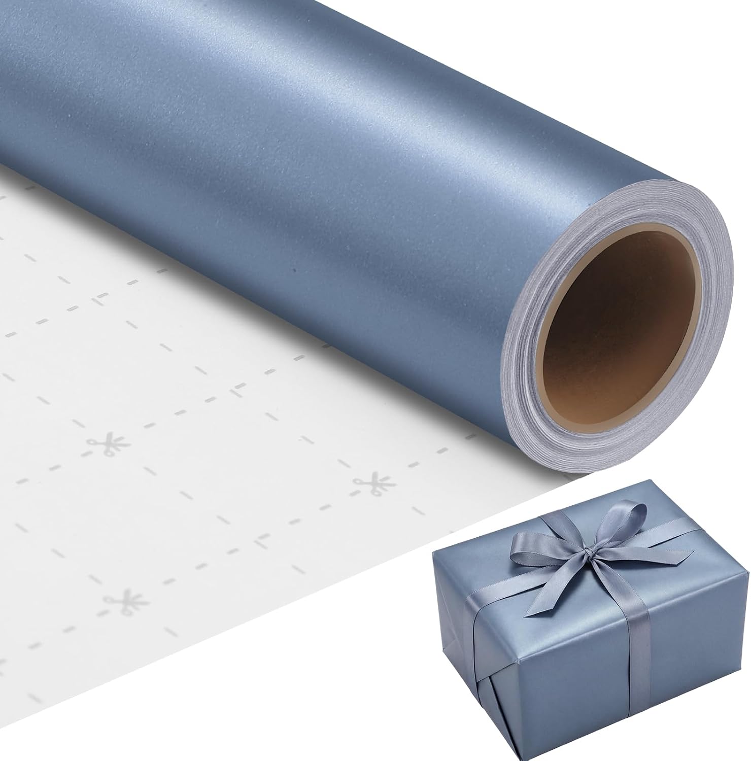 woric Blue Wrapping Paper Roll 17 In X 33 Ft Gray Blue Birthday Gift Wrap | Matte Solid Color Wrapping Paper with Pearly for Men DIY Crafts Baby Shower Boy Weddings Birthdays woric Blue Wrapping Paper Roll 17 In X 33 Ft Gray Blue Birthday Gift Wrap | Matte Solid Color Wrapping Paper with Pearly for Men DIY Crafts Baby Shower Boy Weddings Birthdays - Image 1